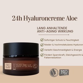 24h Anti-Ageing Hyaluronic Cream Aloe 50 ml Organic Natural Cosmetics