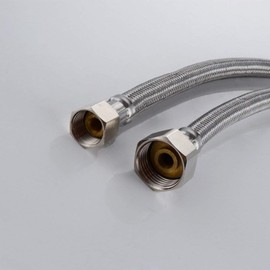 Wovier Faucet Connector, Vessel Sink Faucet Braided Stainless Steel - 3/8" Female Compression Thread x 1/2" I.P. Female Straight Thread, 24" Length Faucet Hose,x 2 Pcs (1 Pair)