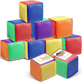 Yilloog 8 Pcs 3.94 Inch Pocket Dice DIY Education Playing Game Dice for Classroom Soft Foam Dice with Clear Pocket Large Teacher Soft Dice Cubes Learning Teaching Stacking Blocks Toys Photo Child