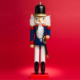 Sikora NK-A Decorative Wooden Nutcracker Figure, Various Designs, 2 Sizes, Colour/Model: A04 Blue, Soldier, Size: Height Approx. 28 cm