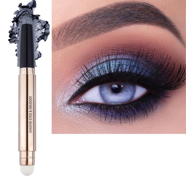 LGSZGDCN Silver Smokey Grey Gray Eyeshadow Stick, Cream Smooth Single