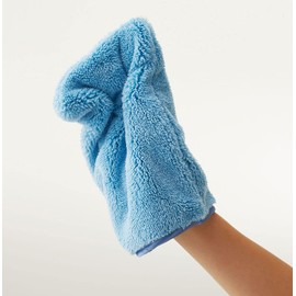 Yamazaki Sangyo 194292 DU799-000X-MB-BL Microfiber Mitten, Thick, Water Absorbent, Wiping, Damping, Blue, Width 5.9 x Depth 8.7 inches (15 x 22 cm)