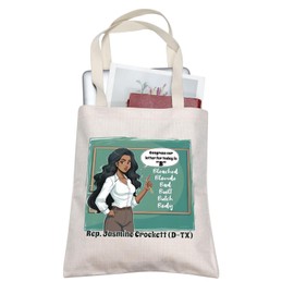 TOBGBE Funny Political Quote Canvas Bag Political Activism Gifts Rep Crockett Merchandise Shopping Bag (Letter Today B)