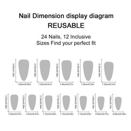 Irregular Crystal Almond Fake Nail, 24pcs Removable Full Cover Artificial Fake Nail, Women Girls DIY Manicure, Elegant Press on Fake Nail Kit