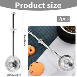 Set of 2 Tea Strainers, Tea Balls, Tea for Loose Tea, Strainer with Stainless Steel, Matcha Tea Infuser, Tea Filter, Tea Tongs, Tea Bag Set Strainer, for Tea Tongs, Funnel, Loose Funny Tea Infuser