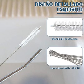 Nivofu Juego De 20 Cepillos para Biberones De Acero Inoxidable, Limpiador de Popotes Largos, Cepillo de Limpieza de Laboratorio, Cepillos de Limpieza para Popotes, para Lavar Vasos De Agua Y Pajitas