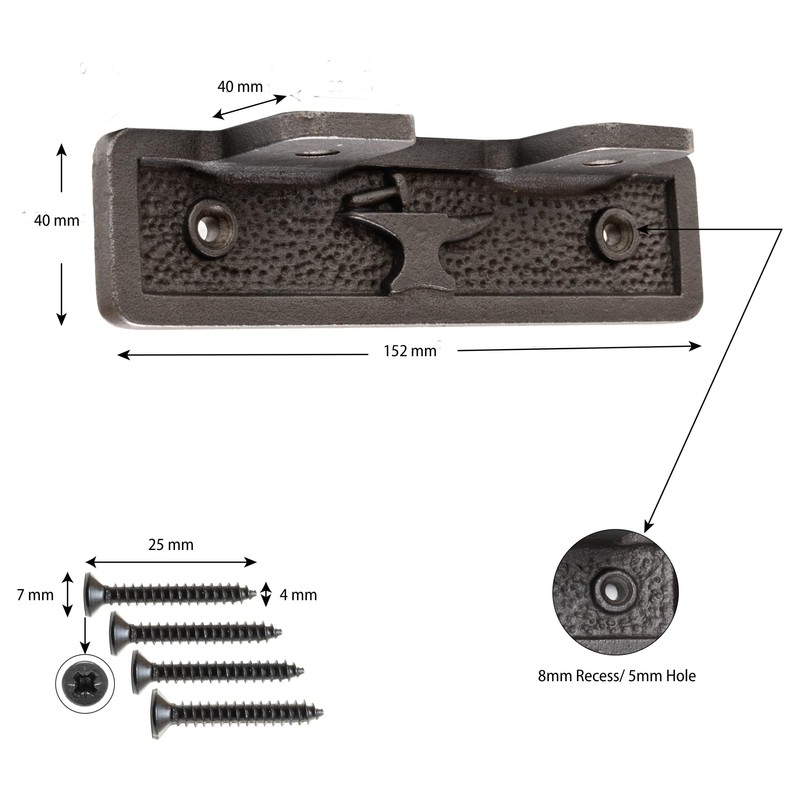 EDUWURXS Cast Iron Alcove Shelving Brackets Pair of 2 Brackets