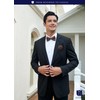 HISDERN Men's Bowtie, One-Touch Paisley Pattern, Bowtie, Chief Set, For