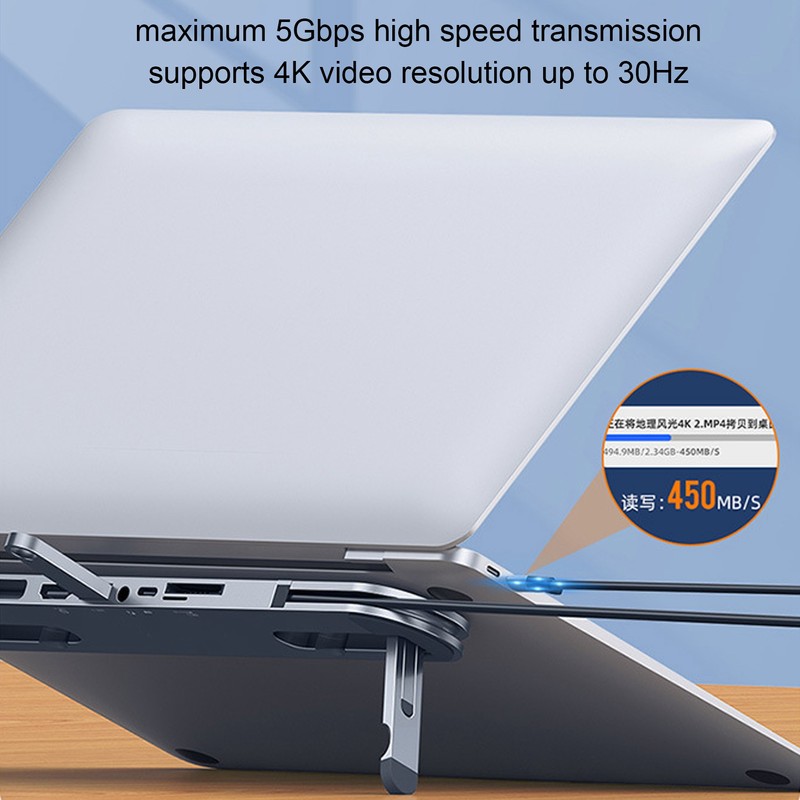USB C Docking Station Laptop Stand Function USB3.0 USB C