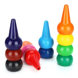 Crayones para Niños Pequeños, 12 Colores Apilables 3D Palm Grip Jumbo Crayons para Colorear para Niños Fáciles de Agarrar para Niños Mayores de 3 Años