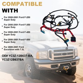 YC3Z-12B637-BA 7.3L Engines Wiring Harness Compatible with Ford F250 F350 F450 F550 Super Duty/Excursion Diesel 2000 2001, Built After 10/25/1999, YC3Z12B637BA
