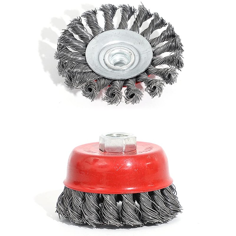 CENPEK 4 Pcs Twist Knot Semi Flat Wire Wheel Cup