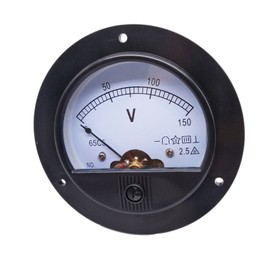DC 0-150V Round Analog Volt Pointer Needle Panel Meter Voltmeter