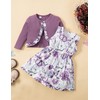 puseky Toddler Baby Girl Dresses and Cardigan Set Baby Girl