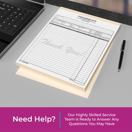 PrintPPS Custom 8.5" x 11" Carbonless NCR Books in 3-Part Triplicate Invoices, Receipts, Work Orders, Sales Orders, Purchase Orders, Estimates, Quote Forms with Your Company/Business Name (66 Sets)