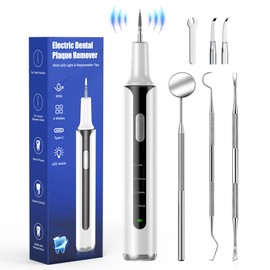 Ultrasonic Plaque Remover for Teeth - 42kHz Tartar Remover with Sensor Gum Protection, Memory & 10-Min Auto Shutoff, IPX6 Waterproof, USB-C Rechargeable Dental Tools for Sensitive Teeth