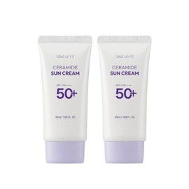 Chamzone Tone-Up Fit Ceramide Sunscreen 50ml x 2 Mild, low-irritation UV protection, moisturizing, soothing, and moisturizing sun care / 참존 톤업핏 세라마이드 선크림 50ml x 2 순한 저자극 자외선차단 보습 진정 촉촉한 선케어
