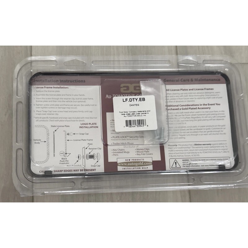 FORD SUPER DUTY License Plate Frame Stainless Steel BLACK- Au-Tomotive