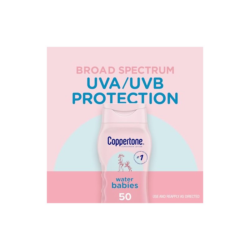 Coppertone WaterBabies Sunscreen Lotion Broad Spectrum SPF 50 (8 Fluid