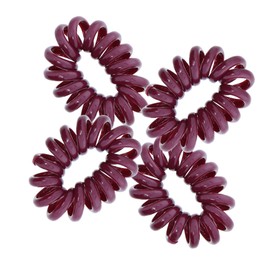 Jumbo Coil Pony Holder Hair Ties - Set of 4 Burgundy