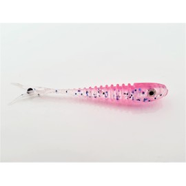 FISHIN ADDICT Micro NANO-FRY split tail fishing lures 1.5'' (38mm) 0.35g drop shot pack of 10 (FUCHSIA FIRE)