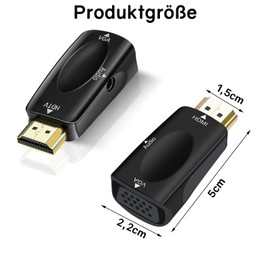 VIEVRE HDMI VGA Adapter, HDMI to VGA, VGA to HDMI Adapter, HDMI to VGA, HDMI to VGA Adapter, HDMI to VGA Adapter, HDMI to VGA for Computer, Laptop, PC, Monitor, HDTV, Pack of 2