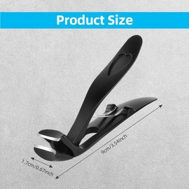 LOPHE Angled Head Nail Clippers for Seniors, Ergonomic Toenail Clipper for Thick Nails, Stainless Steel Nail Cutter with Catcher, Sharp Curved Heavy Duty Nail Clippers Gift for Men and Women