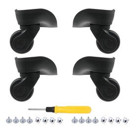 SHANOER 2 Pair Replacement Wheels for Luggage 360 Swivel Dual Suitcase Casters Roller Black (W041)