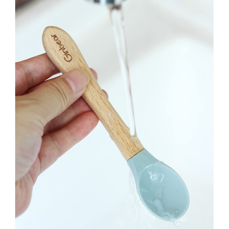 Ginbear Silicone Baby Spoons and Forks Self-feeding 12-18 Months, Soft-Tip