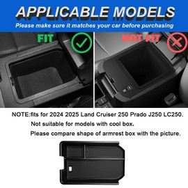 YUJIANQ Center Console Organizer for Toyota Land Cruiser 250 Prado J250 LC250 2024 2025 Accessories armrest Storage Box Console Organizer Tray (Not Fit Cool Box) (Center Console Organizer)