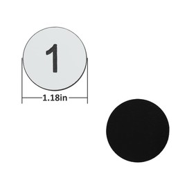 StayMax Plastic Number Tags Engraved Numbered Tags Without Hole (1-50, White)