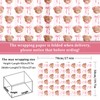 JarThenaAMCS 8 Sheets Pink Bow Bear Wrapping Paper - Not