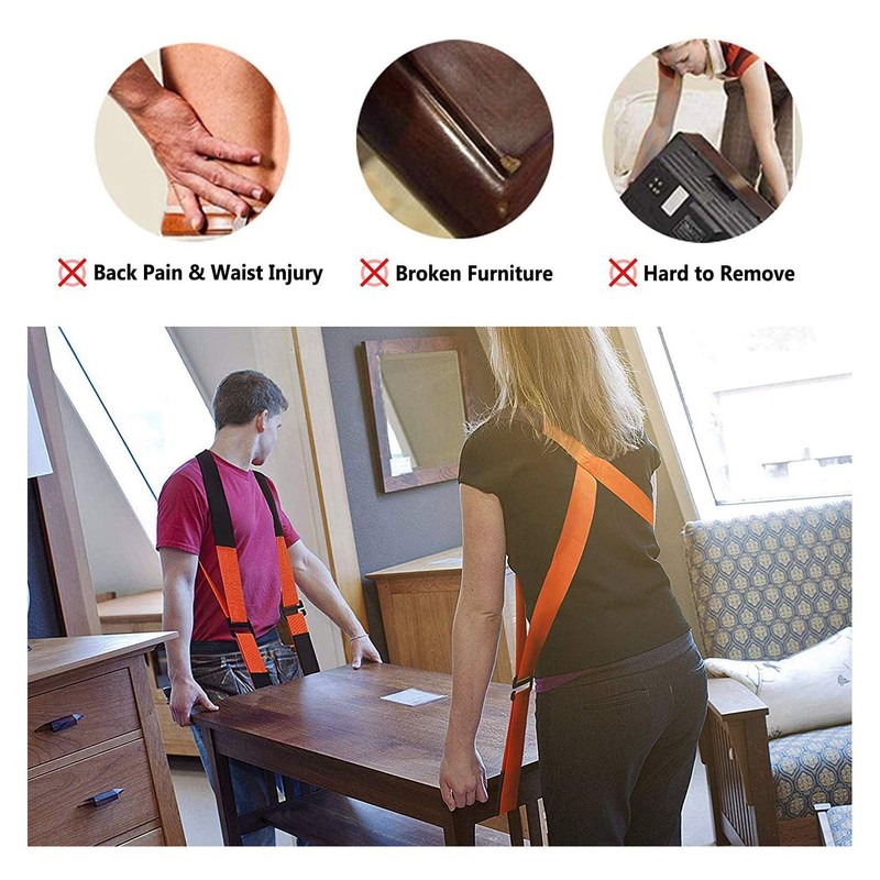 4PCS Forklift Lifting Moving Strap Furniture Transport Belt Shoulder Forearm