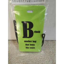 Inventive Travelware " Behold ....." Green Luggage Tag