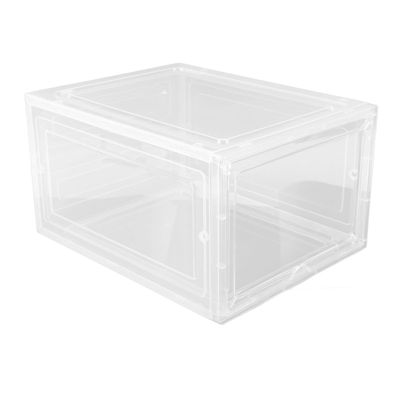 Shoe Storage Box Clear Acrylic with Magnet Front Door Stackable