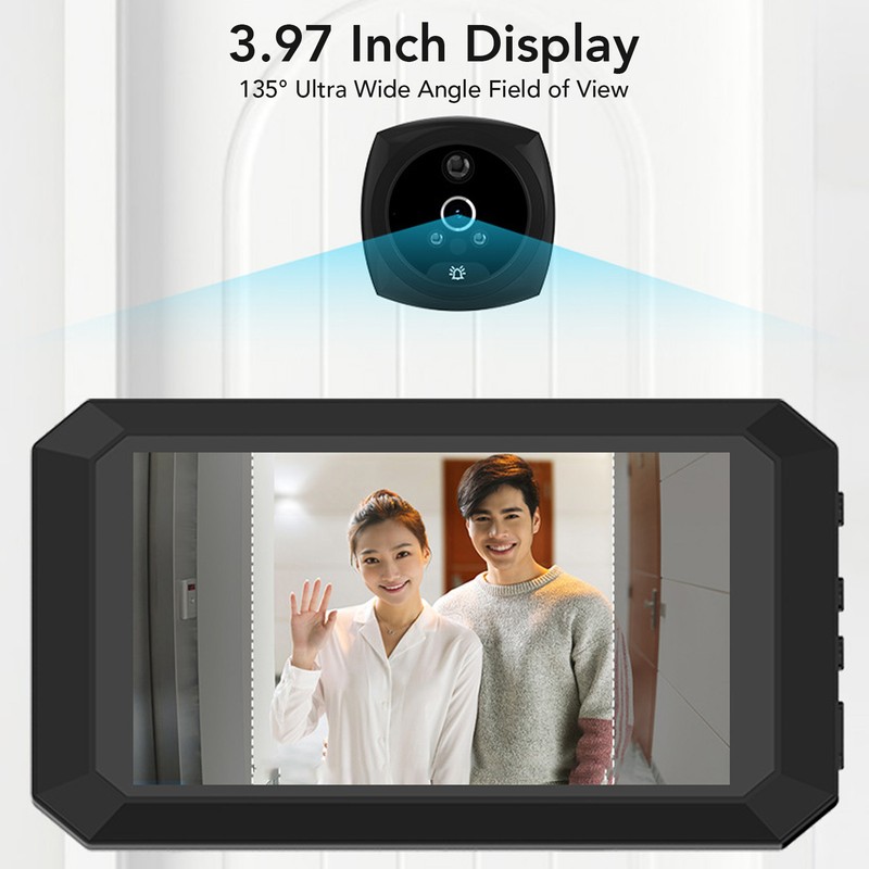 Digital Peephole Doorbell Camera 3.97 Inch 200W HD 135° Wide