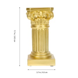 Uonlytech Roman Pillar Greek Column Statue Greek Column Figurine Sculpture Indoor Outdoor Home Garden Decoration Candelabra for Dinner Wedding Golden