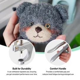Safety Eye Tool, Auxiliary Tool for Attaching Safety Eyes, DIY Crochet and Stuffed Animal Eye Setter, Suitable for Below 10 mm Eyes, Crafting Supplies for Crocheted Toys