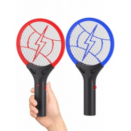2 Pack Mini Electric Fly Swatter, Battery Powered Bug Zapper Racket, 3000VDC Portable Fly Zapper for Kitchen Bedroom Camping, Batteries Not Included