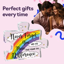 Gift for Special Someone - Made the Difference - Acrylic Jigsaw Puzzle Plaque Anniversary Christmas Cute Keepsake Gift for Girlfriend Boyfriend Wife Husband, 100mm x 100mm Present from Partner