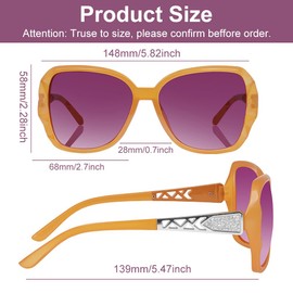 Vicloon Women Sunglasses, 4 Pcs UV400 Protection Sunglasses Eyewear, Women Large glasses Vintage for Daily Use for Driving, Beaches, Parties, Shopping, Lightweight