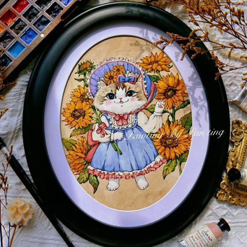 GRRONZEE 2 Pack Oval Picture Frame 5x7 Brown Oval Photo