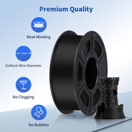 ANYCUBIC PLA Filament 1.75mm Bundle, 3D Printing PLA Filament 1.75mm Dimensional Accuracy +/- 0.02mm, 1KG Spool (2.2 lbs), 2KG Black+White