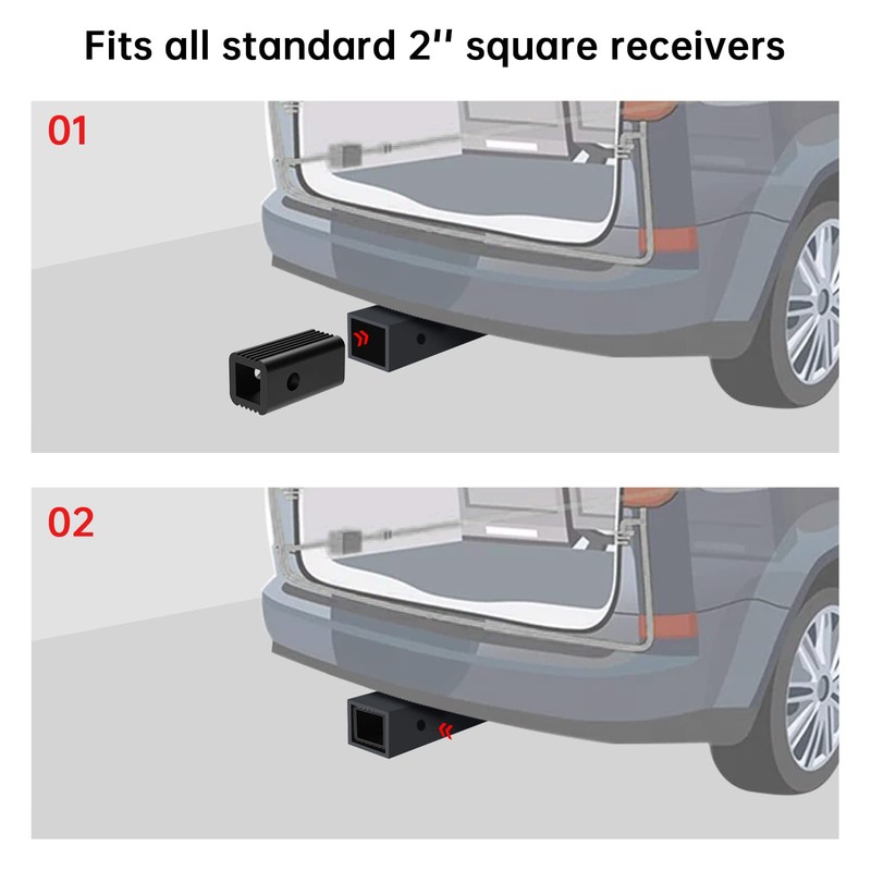 2 inches to 1-1/4 inches Hitch Receiver Adapter Insert Sleeve