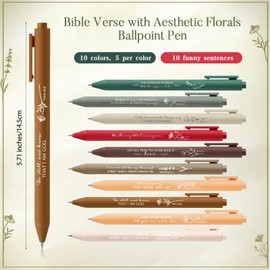 Sayglossy 50 Pcs Christian Easter Gifts Bible Verse Pens for Scripture Ballpoints Bulk Party Favors Church Mom Office Sunday School Religious Inspirational First Communion Gifts(Classic,English)