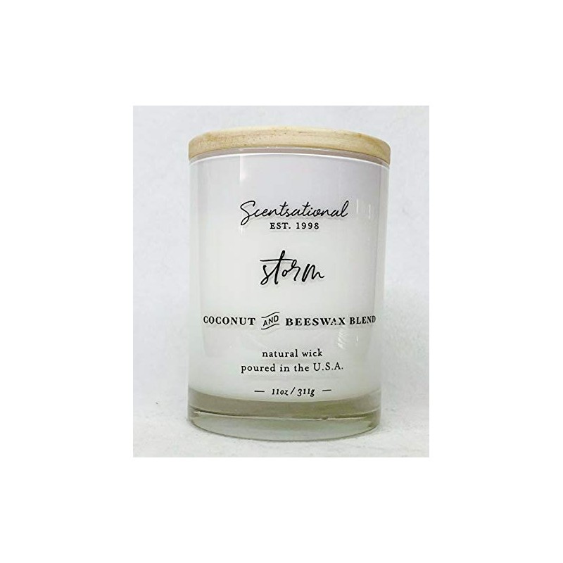 Natural Coconut + Beeswax Scented Candle Storm (in Cursive) in