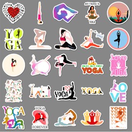 Yoga Stickers,50 PCS Yoga Vinyl Waterproof Decals for Water Bottles Computer Bicycle Skateboard Luggage Phone Pad Laptop Kids Teens Stickers Pack