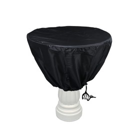 SUNSURE Bird Bath Cover Patio Garden Fountain Cover for Winter Heavy Duty Waterproof Outdoor Living Covers with Locking Drawstring for Fountain Statue Round Bird Bath (25" Dx18 H)