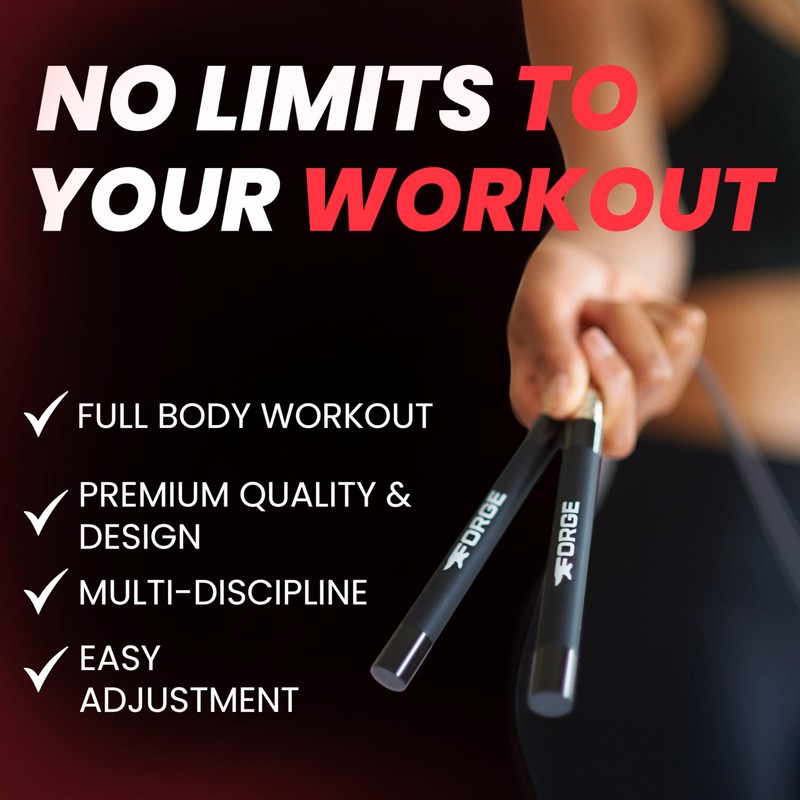 Forge Speedrope Skipping Rope. Ideal for Cross Training, Boxing, HIIT,