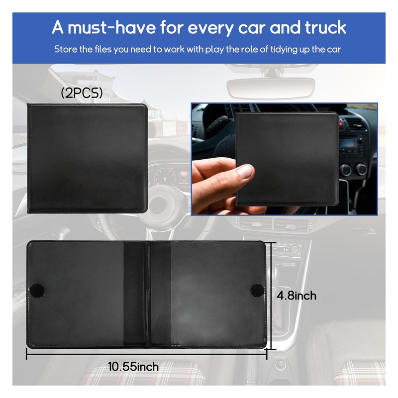 Dickno 2 PCS Car Registration and Insurance Holder, 10.6''×4.8'' Essential